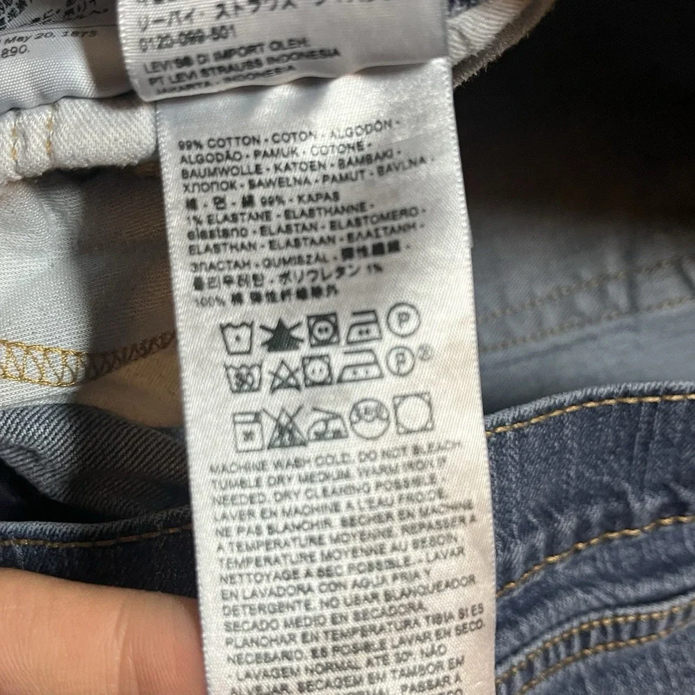 Levis Jeans Mens 34x32 505 Blue Denim Regular Straight Medium Crosshatch Wash